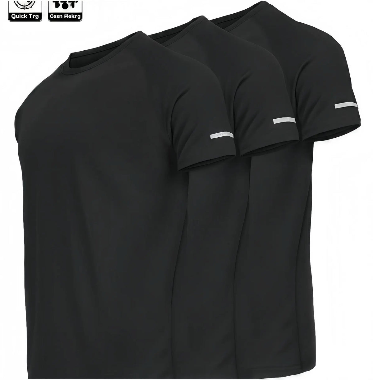 Men's Short Sleeve T-Shirt - Slim Fit Sporty Synthetic Fiber Blend