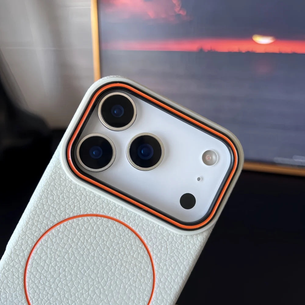 Lichee Pattern Magnetic 17promax Case for IPhone 17 Pro Max 16 14 15 Plus 13 12 17 Air Pro Max 11 for Magsafe Soft Cover