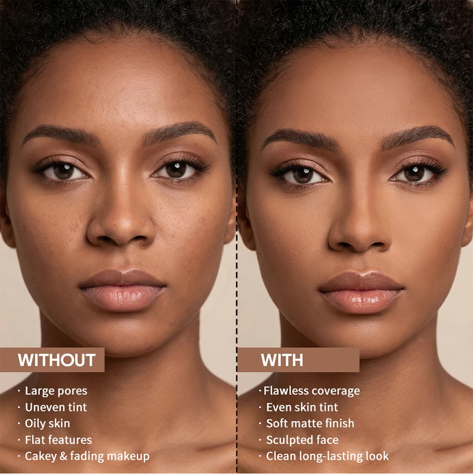 Long Lasting Compact Powder Waterproof Sweatproof Soft Matte Oil Control Setting Powder Face Makeup Cosmetic