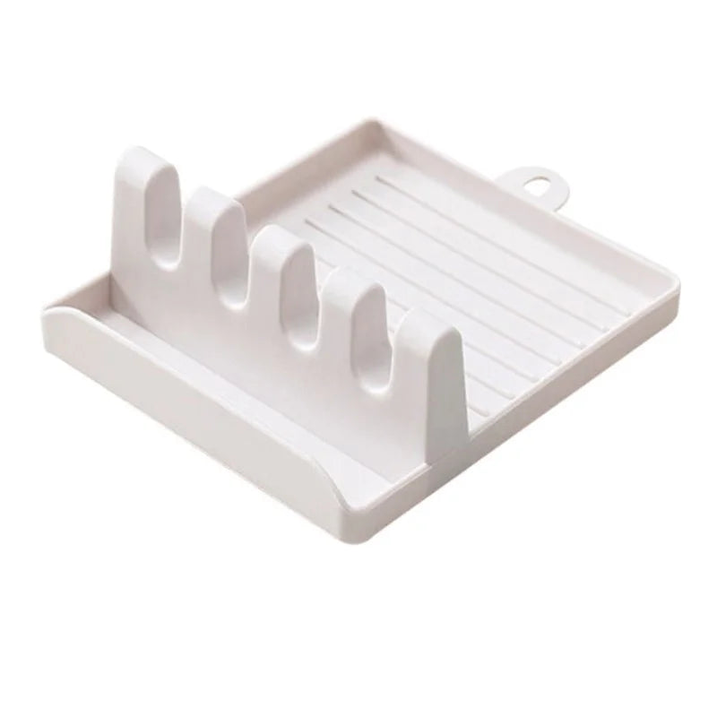 Soporte de cucharas de cocina, estante organizador de tenedores y espátulas de plástico, soporte antideslizante para palillos y cucharas