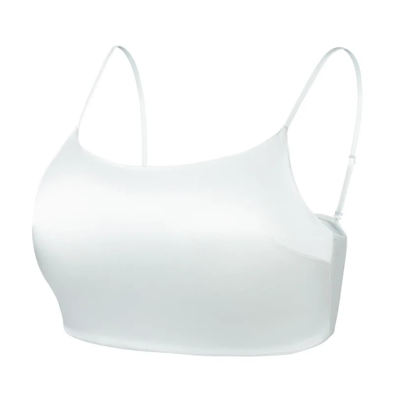Birdtree 19MM 93% Silk 7% Spandex Solid Bra,Women Satin 3/4 Cup U-shaped Back Soft Breathable Sling Underwear A59124JF