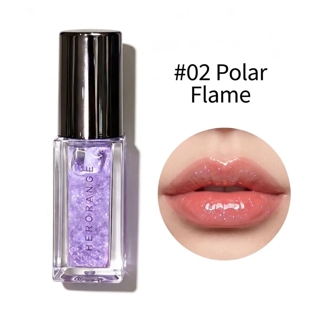 Herorange Star Glitter Lip Gloss Pearlescent Shimmer Mirror Plump Lips Hydrating Watery Lip Makeup