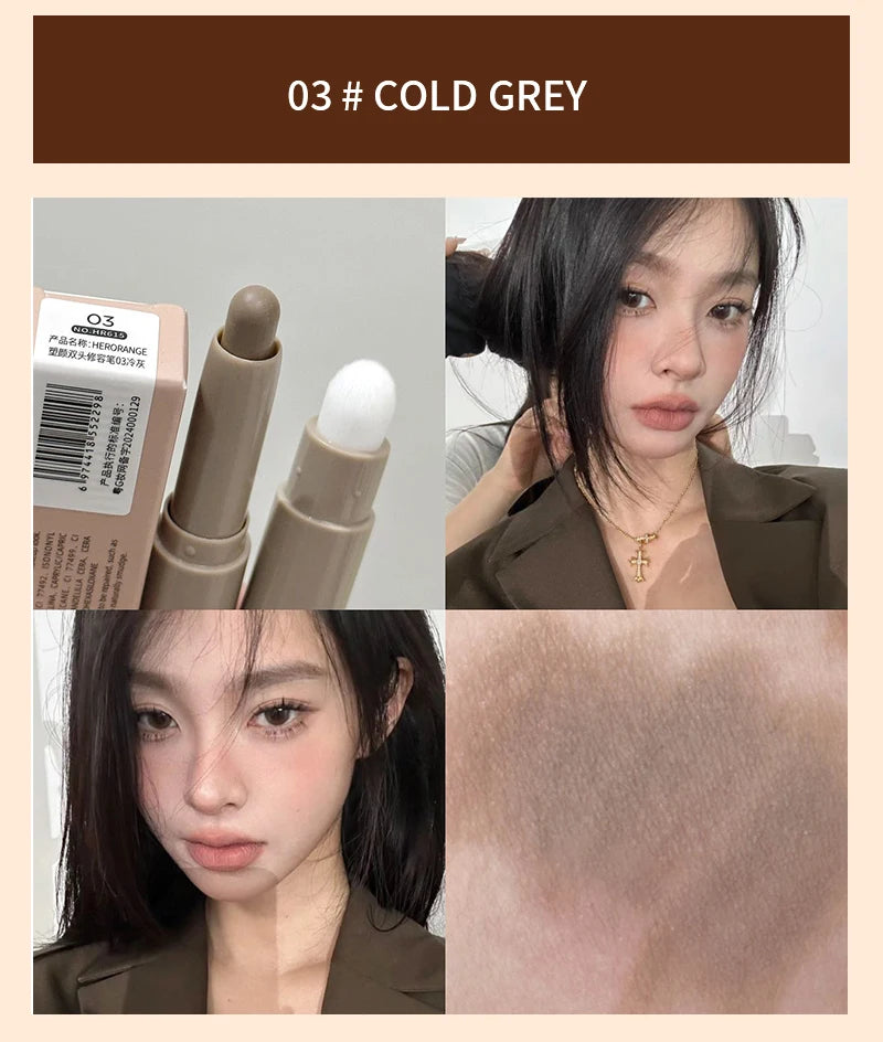 Herorange Valentine's Day Gift Contour Stick - 2-in-1 Nose & Face Sculpting Pen with Brush, Suitable for All Skin Types