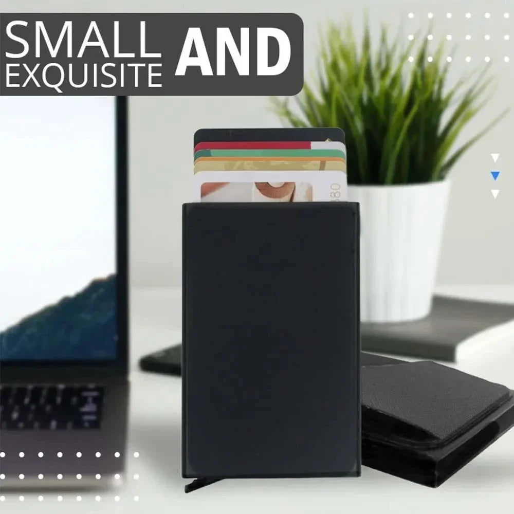 Large Capacity Double Layer ID Credit Card Holder Anti Rfid Blocking Protected Magic Wallet for Men Carbon Fiber Cardholder Case