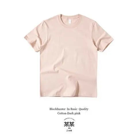 Heavyweight Pure Cotton White Basic Style T-Shirt Loose Short Sleeve Unisex Summer Fashionable Color T-Shirt