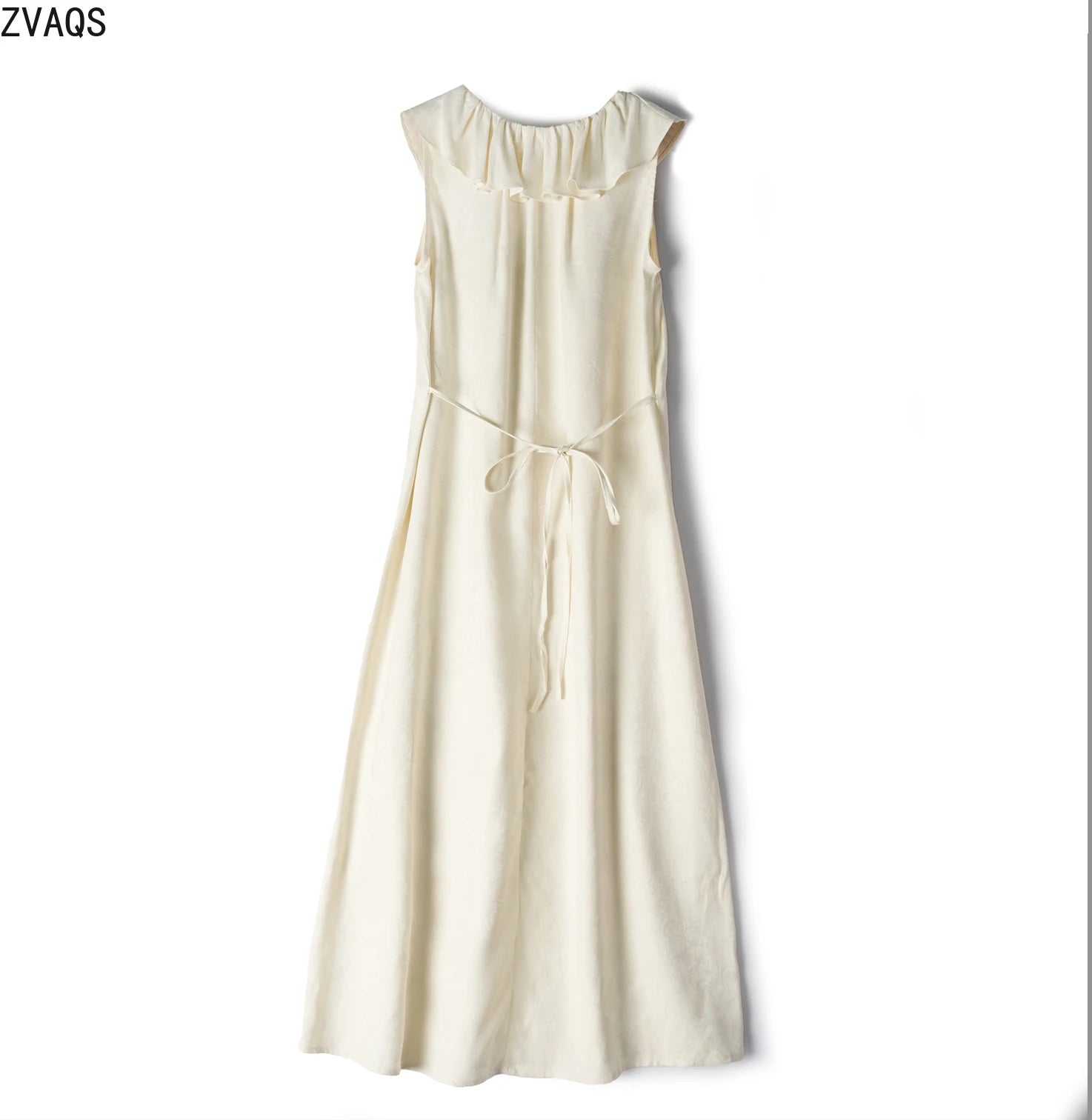ZVAQS 100% Real Mulberry Silk Long Dresses 2025 Woman Summer Casual Tank Dress Fashion Vacation Dresses Women Clothing платье