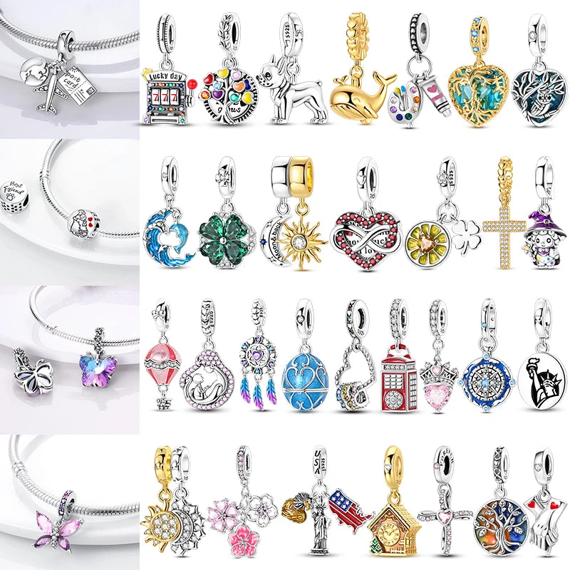 2026  Design 925 Sterling Silver Heart Infinity Charms Bead Original Fit Bracelet Necklace DIY Jewelry for Women