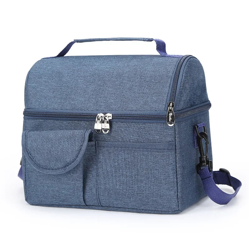 Bolsa de almuerzo reutilizable térmica aislada para mujeres y hombres, multifuncional, 8L, nevera y calentador, fiambrera a prueba de fugas e impermeable