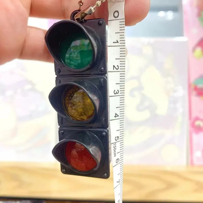 New Signal Traffic Light Keyring LED Pedestrian Safety Light Keychains Pendant Key Ring for Backpack Key Drivers Car Accessories