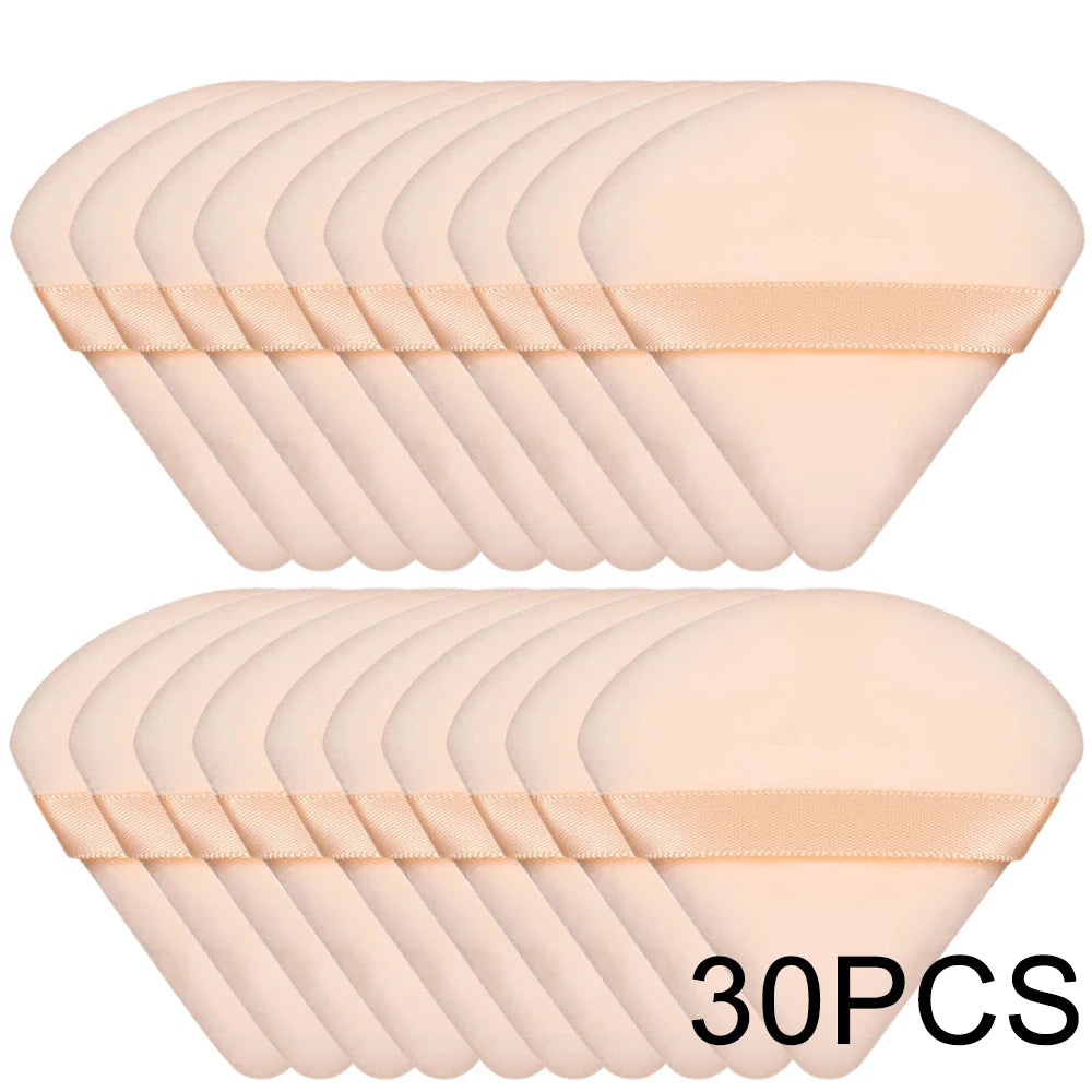Triangle Velvet Powder Puff Set For Wet And Dry Makeup Puffs Twenty And Thirty Pieces Pro Beauty Tool