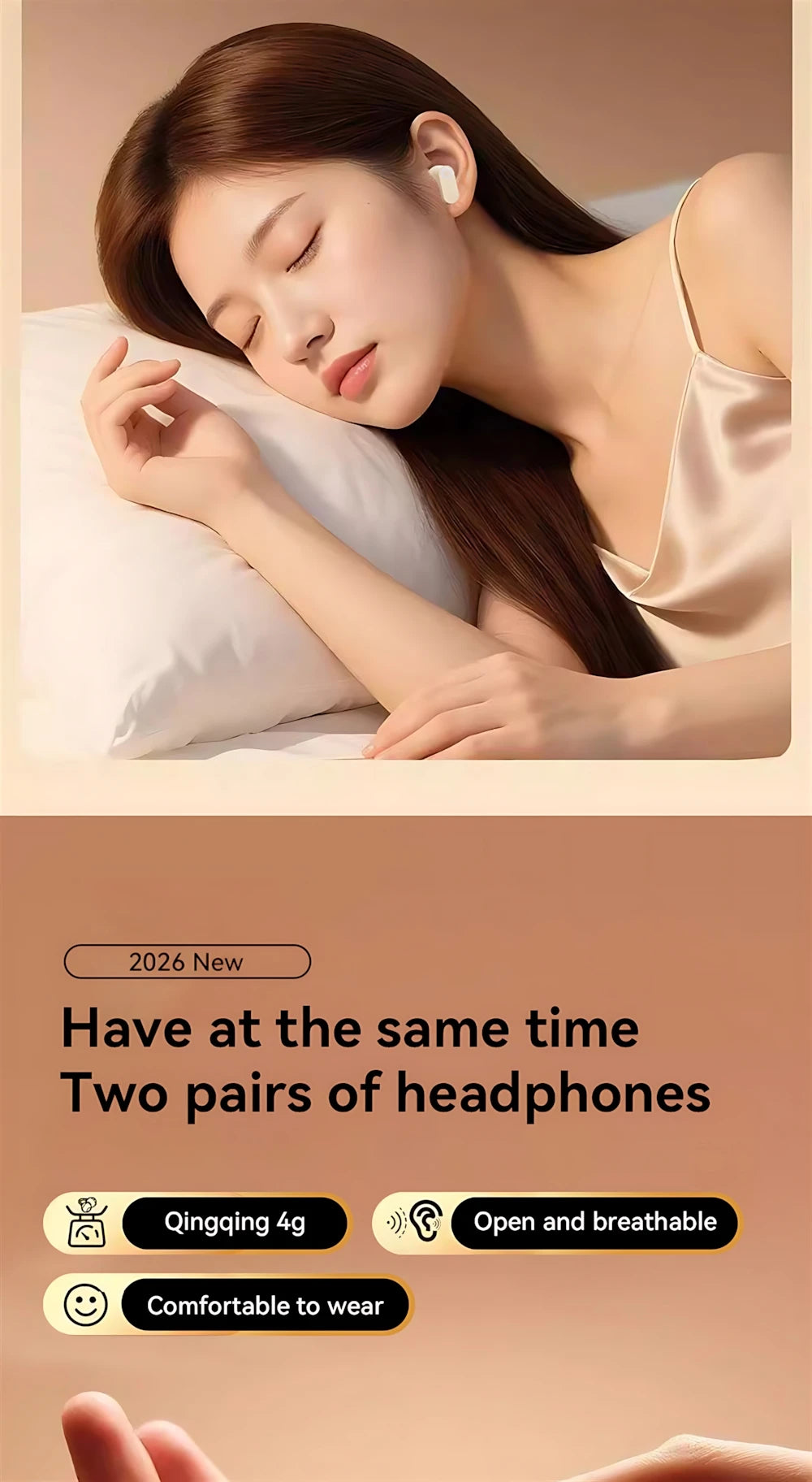 Twin Earphone Open In-ear Type HIFI Bass 2in1 Low-Latency Game Headset High-definition Electric Quantity Digital Display Earplug