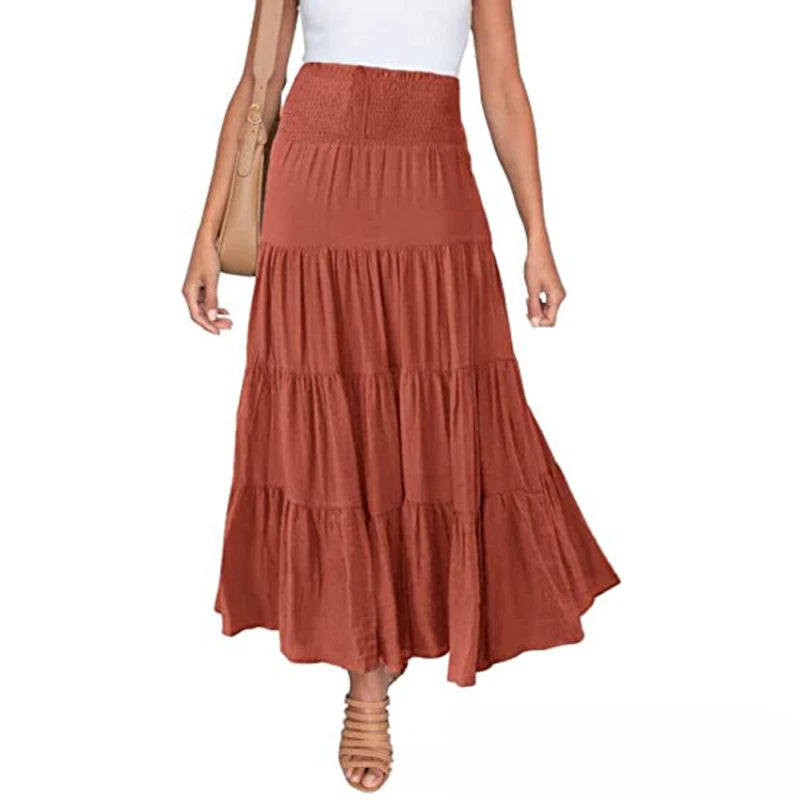 Summer High Waisted Maxi Skirts Women Clothing Fashion Ropa Mujer Faldas Casual Bohemian Long Skirt Saias Harajuku Streetwear