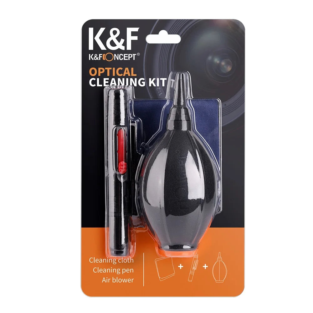 K&F CONCEPT 3 In 1 Professional Dslr Camera Lens Cleaning Kit for Digital Camera Mobile Phone Screen Cleanser Laptop Glasses