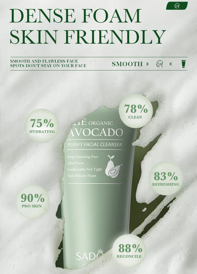 SADOER Avocado Skincare 6-Piece Set - Cleansing, Moisturizing, Care