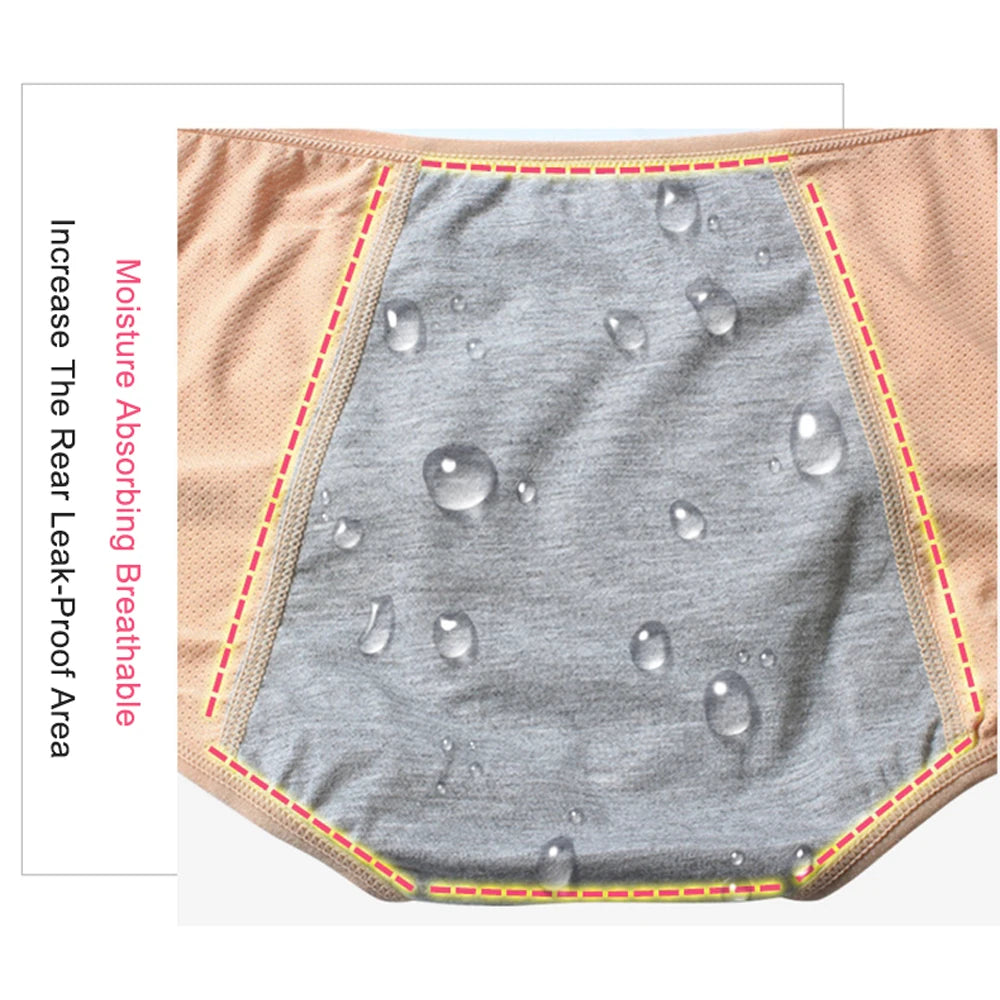 Leak Proof Menstrual Panties Plus Size L-8Xl Underwear Period Physiological Pants Women'S Waterproof Briefs Female Lingerie