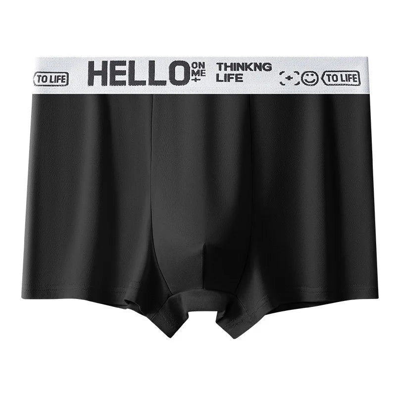 Men'S Mid-Waist Thin Sports Briefs Breathable Comfortable Large Size Boxer Shorts Youth Comfortable Flat Angle Underwear