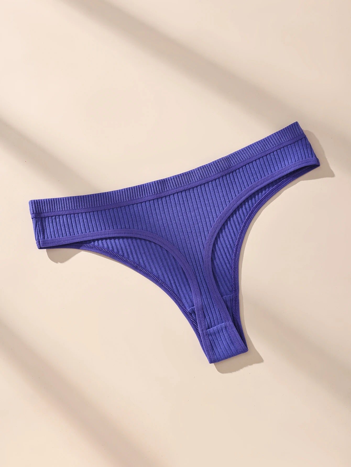 7Pcs/Set Women'S Thongs Cotton Panties Striped Underwear Sexy Underpants Solid Panty Soft G-Strings Plus Size Female Lingerie