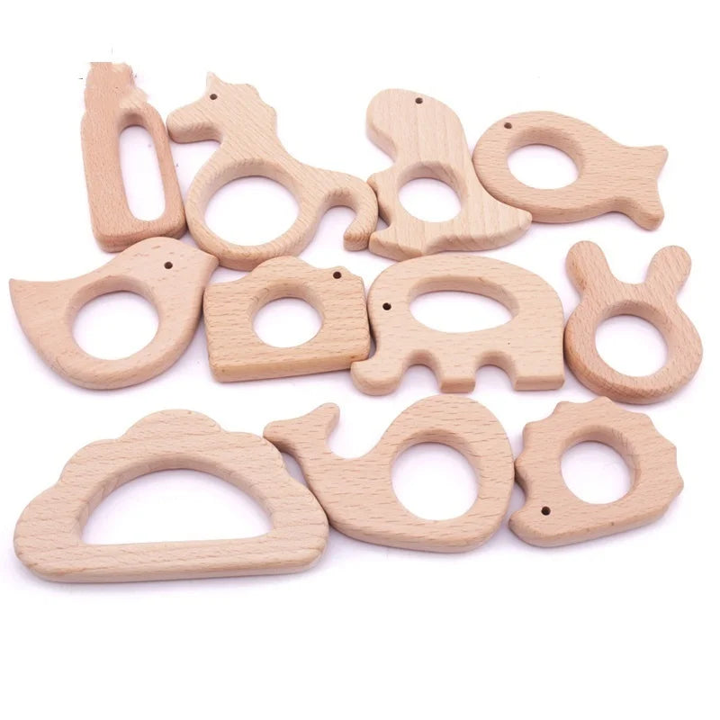 1pc Baby Teether Wooden Animal Pacifier Pendant BPA Free Beech Koala Rodent Teething Toys Kids Products Gifts