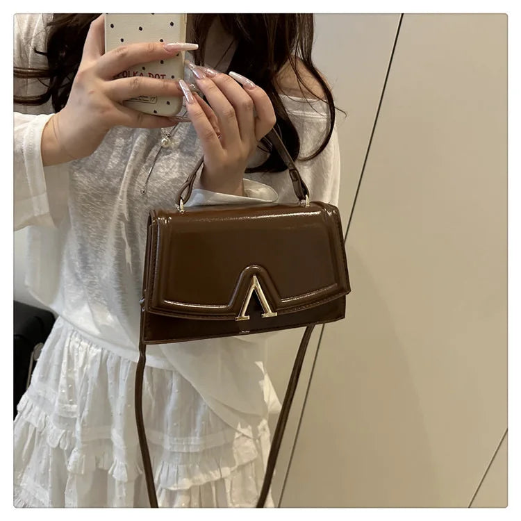 Candy Colored Minimalist Crossbody Shoulder Bag - PU Leather