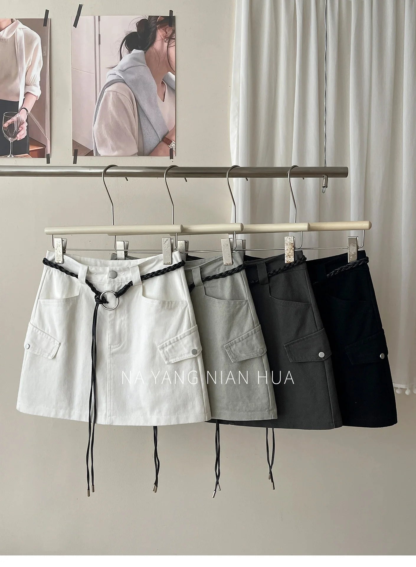American Retro Versatile Denim Washed Cotton Workwear Mini Skirt Women Summer Korean Chic Bodycon Sexy A-Line Half-length Skirt