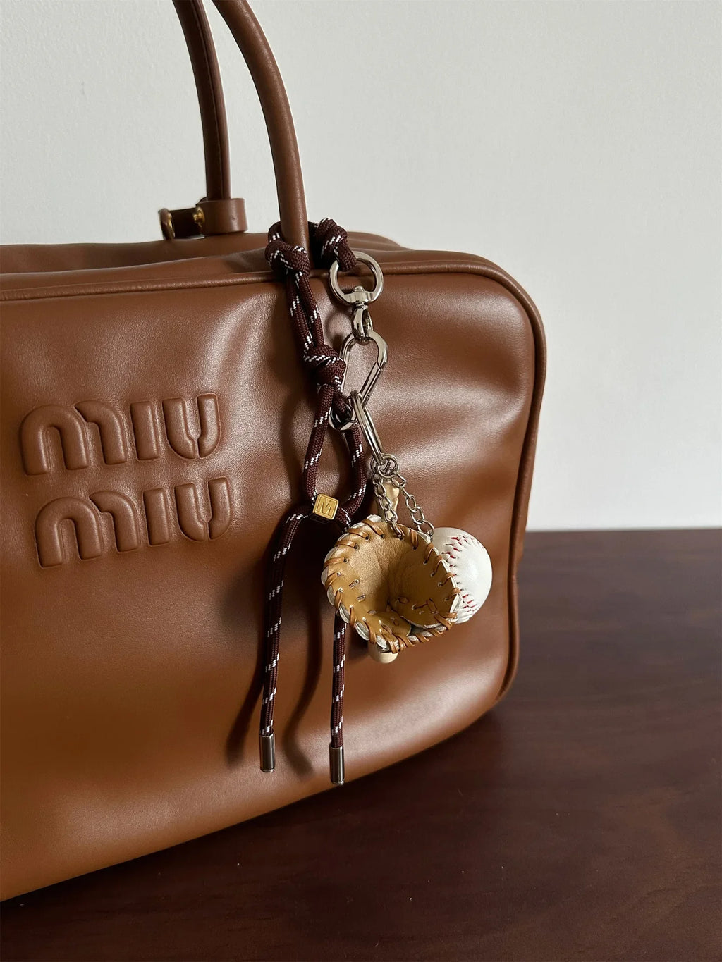 Colorful Miu System Baseball Car Keychain Bag Pendant Mobile Phone Hanging Nylon Rope Weaving Bag Hanging Accessories For Handba