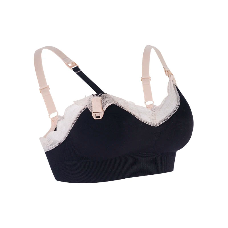 New Wireless Front Open Nursing Bra Soft Lace Breathable Seamless Maternity Breastfeeding Bras Maternal Support For Pregnant