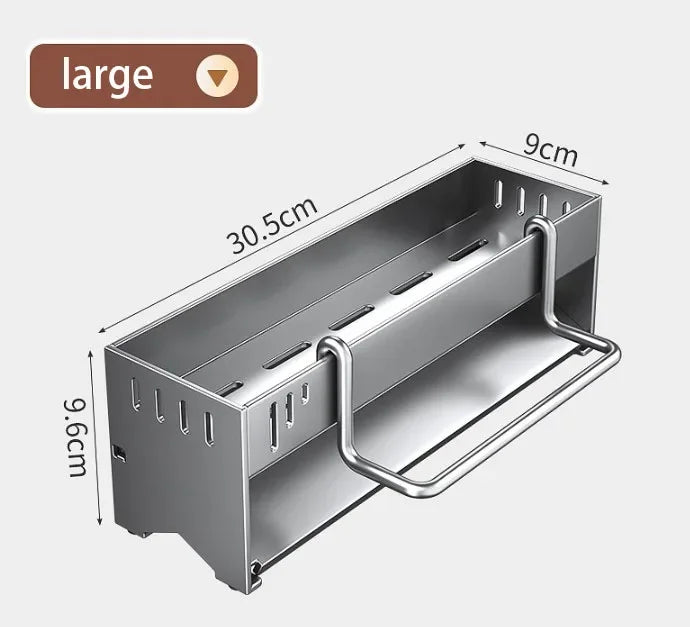 Estante de Esponja de Acero Inoxidable para Cocina, Estante de Drenaje para Trapos de Fregadero Doméstico, Estante de Almacenamiento Multifuncional para Estropajos y Bolas de Acero