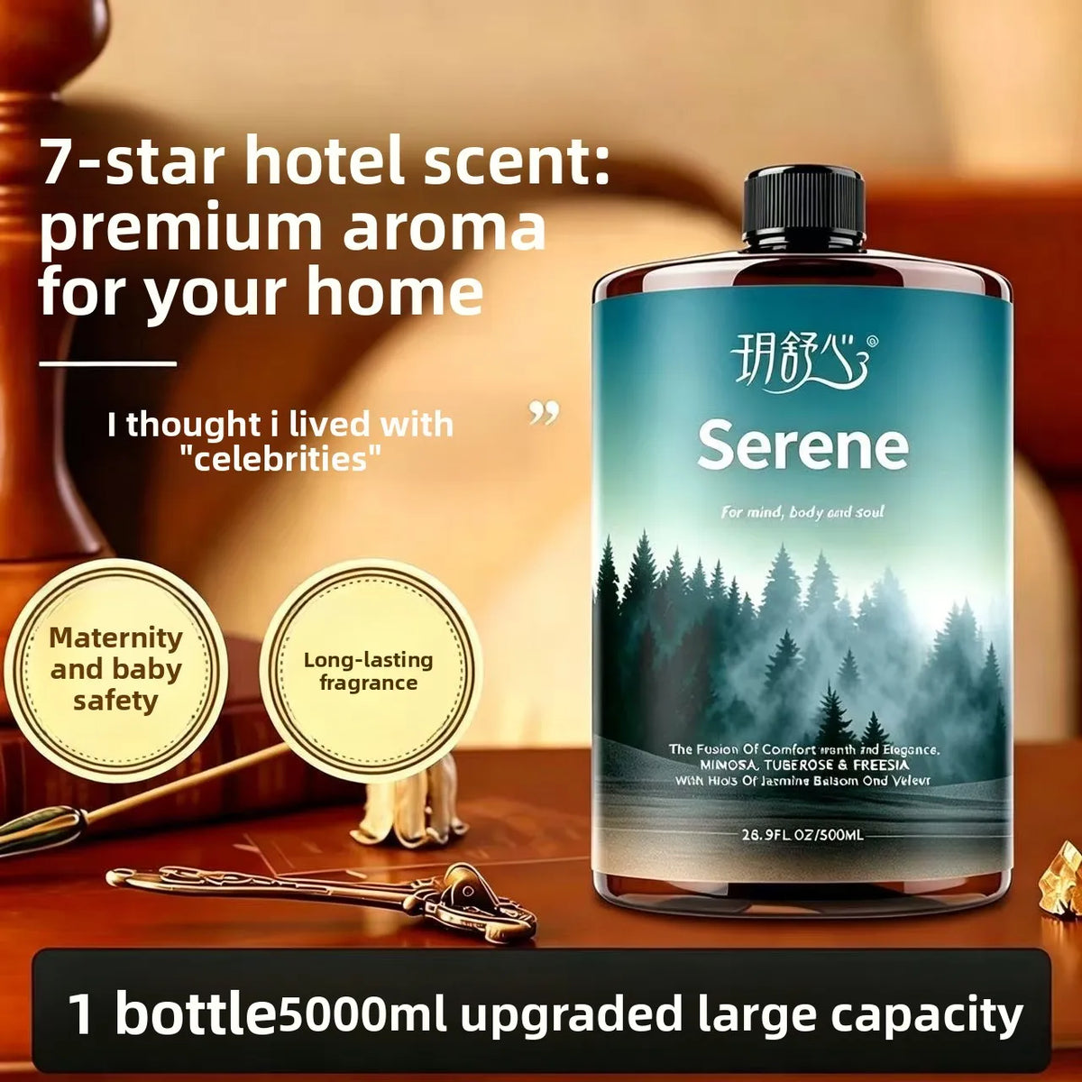 500ml flameless essential oil incense supplement five-star hotel white tea fragrance room perfume