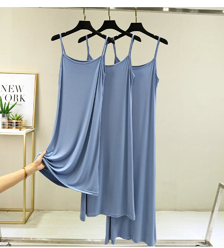 Modal Sleeveless Vest Dress Women Summer Thin Base Layer Color Block Casual round Neck Scene Casual July Deer Brand Dress
