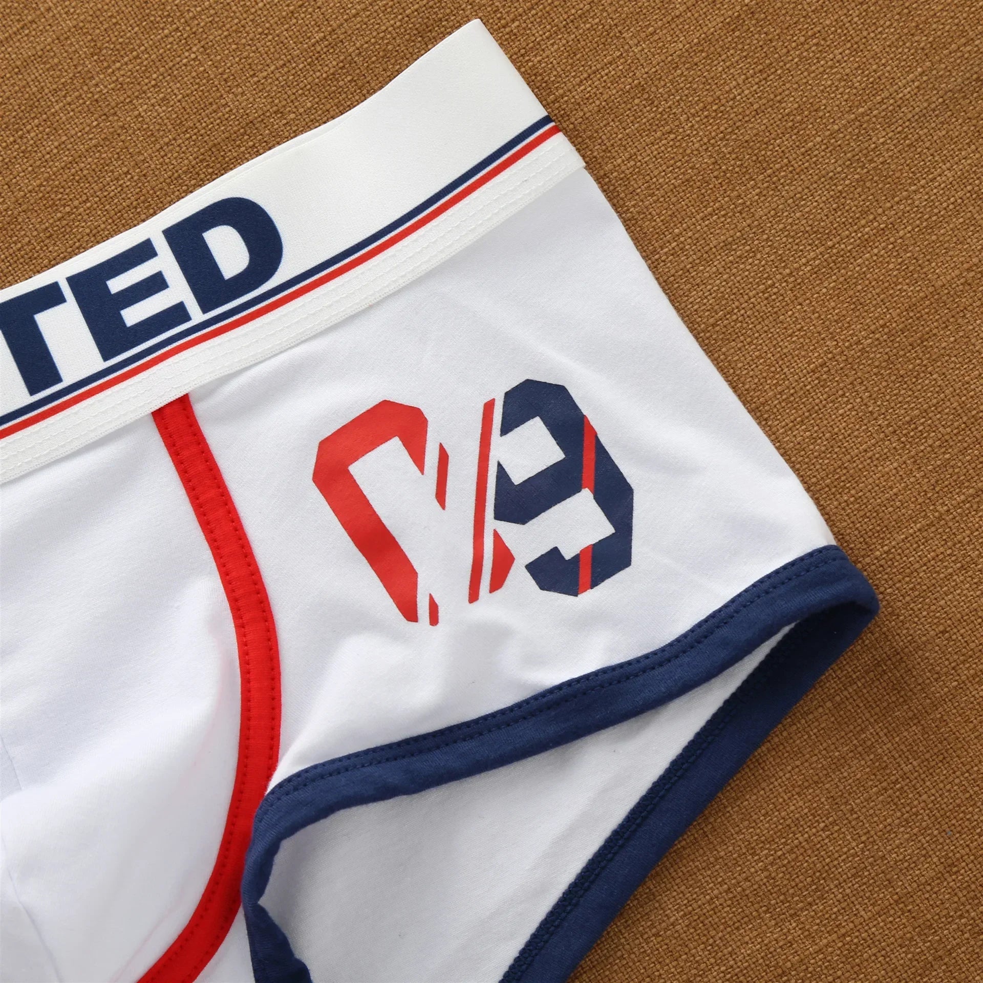 Men'S Korean Letter Pure Cotton Low Waist Underwear Elastic Style Fashion Trendy Flat Corner Pants