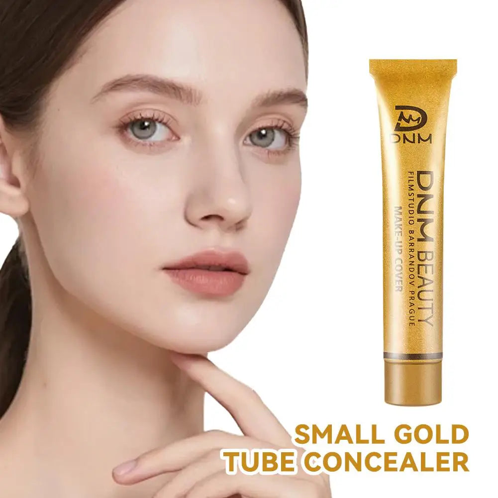 30g Small Gold Tube Concealer Liquid Foundation Makeup Waterproof Lasting Cover Acne Mark Scar Tattoo Super Coverage Concealer