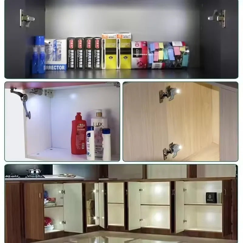 10 Unidades/Set Luces LED para Armario de Cocina, Lámpara de Bisagra Interior para Iluminación de Dormitorio, Armario, Closet, Luces Debajo de Gabinete, Luz Nocturna