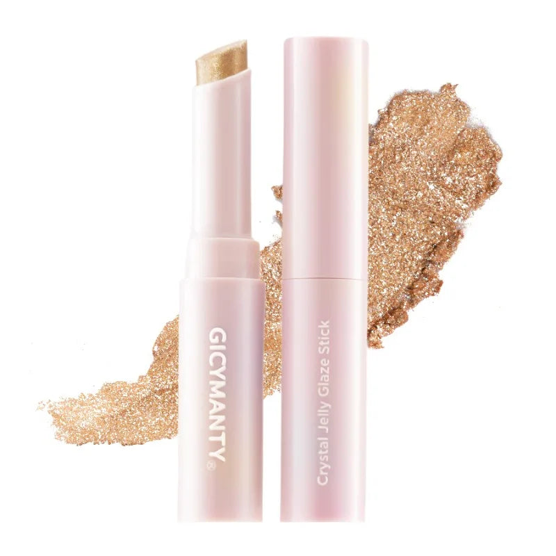 Jelly Eyeshadow Stick Holographic Pearl Shimmer and Delicate Glitter for Eye Brightening Long-Lasting Eyeshadow Highlight Stick