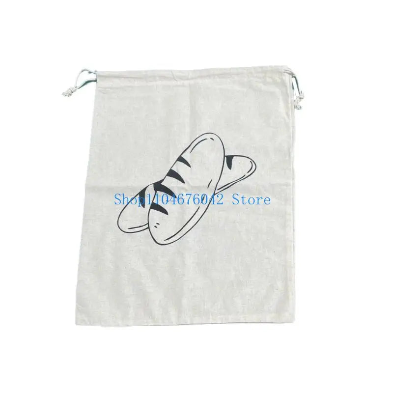 652F Bolsas de Lino Prácticas con Cordón para Pan Envasado Sostenible y Transpirable Perfectas para Pan, Frutas y Aperitivos