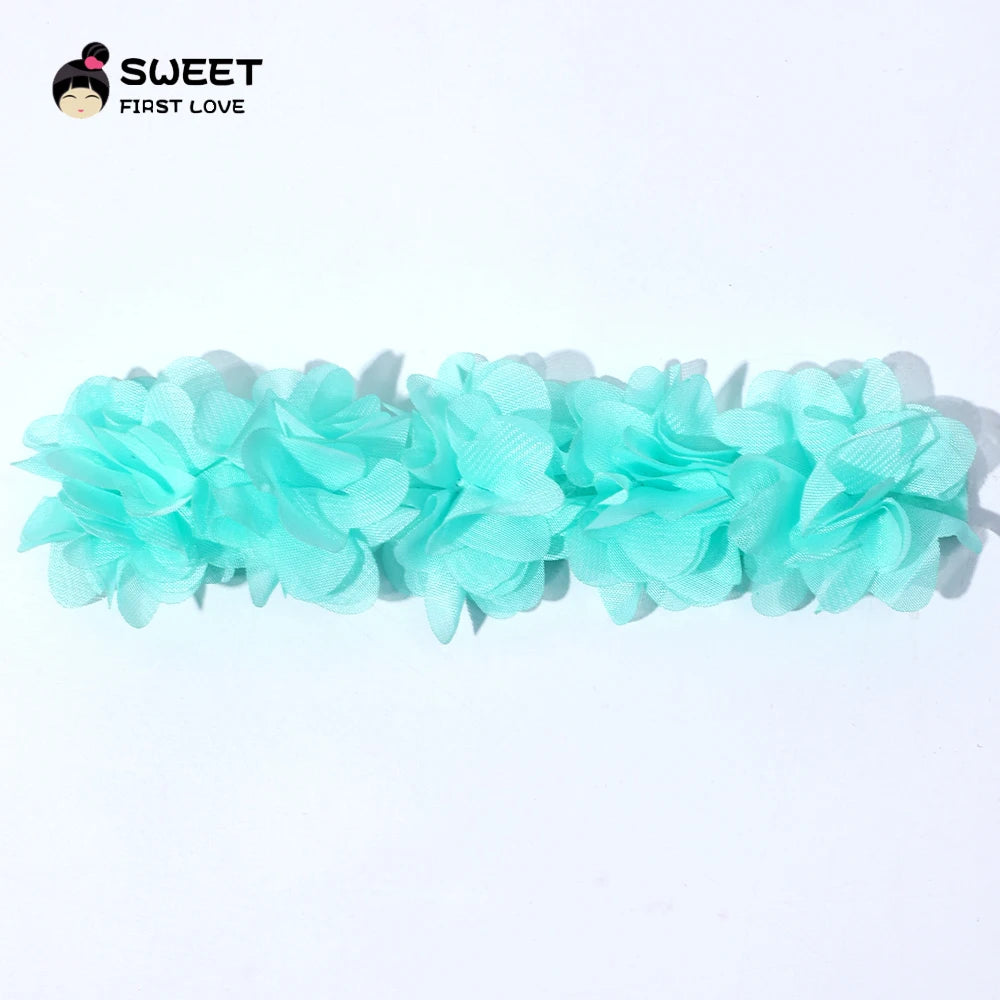 Pink Baby Flower Headband Pink Chiffon Hair Bands Handmade Diy Headwear Hair Accessories For Kids Children Newborn Toddler