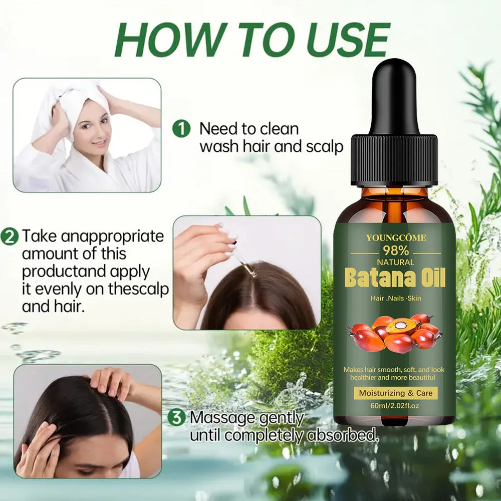 Youngcome Pure Batana Oil for Hair Growth and Nourishment 60ml