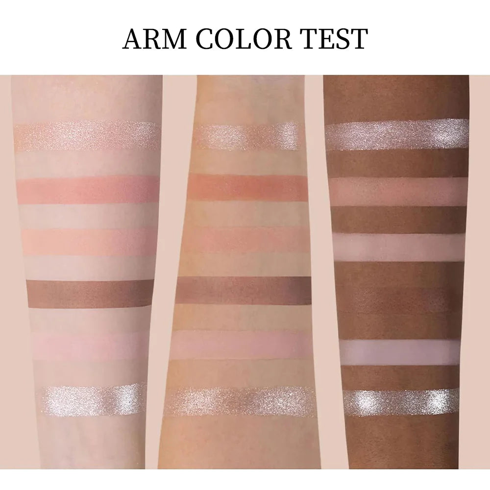 Six Color Swan Eye Shadow Trim Blush Highlights a Multi-Purpose, Diverse Style, Natural Makeup, Portable, Integrated Makeup Syst