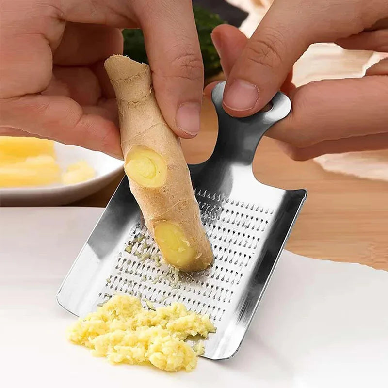 1 rallador de ajo y jengibre de acero inoxidable - Accesorio de cocina para la preparación de alimentos