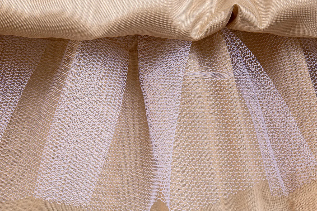 HETISO Pearls Bowknot Kids Girls Dresses Summer Tulle Vintage Elegant Princess Party Gown Children's Gift
