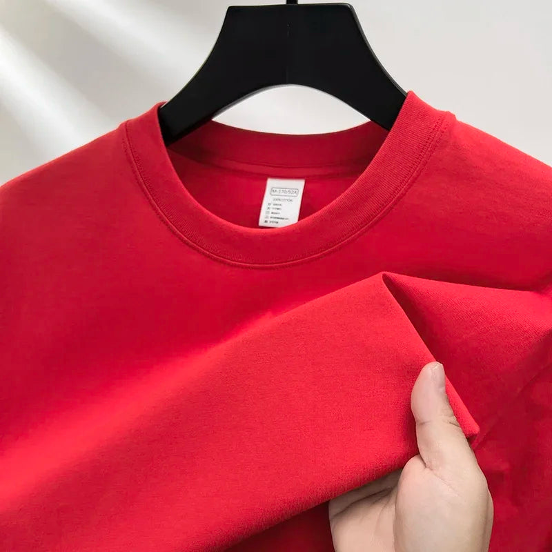 Men's 100% Cotton Short Sleeve T-Shirt - Casual Breathable O-Neck