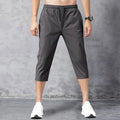 3/4 Length Men's Shorts Quick Drying Ice Silk Summer Breeches Male Long Calf Bermuda Board Beach Elastic Big Size Nylon Stretch