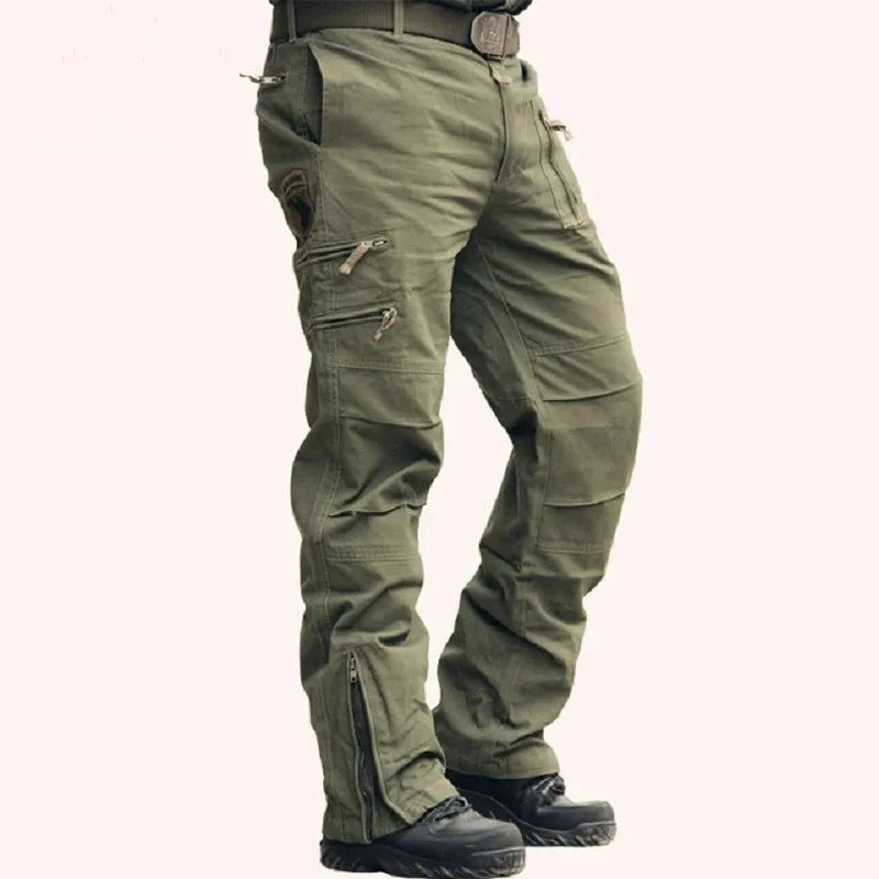 2026 Men's Cargo Pant Cotton Outdoors Tactical Pant Men Vintage Camo Green Work Many Pocket Cotton Camouflage Black Trouser