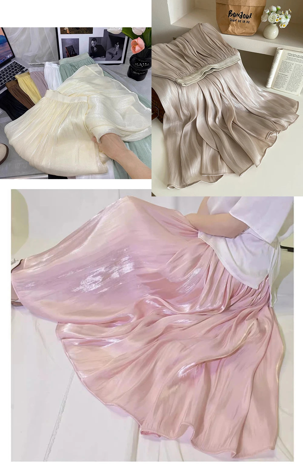 2026 Elegant High Waist Pleated Skirt for Women Mid-long Midi Skirt Female High Quality Black Saia