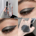 12 Color Liquid Eyeshadow Pearlescent Long-lasting Glitter Eyeliner Waterproof Natural Smokey Silver Shimmer Shadows Eye Makeup