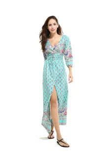 Bohemian Backless Beach Long Dress Cotton Women's Clothing Wish Hot Sell Street Style Hip Hop Trendy Globalization Dress