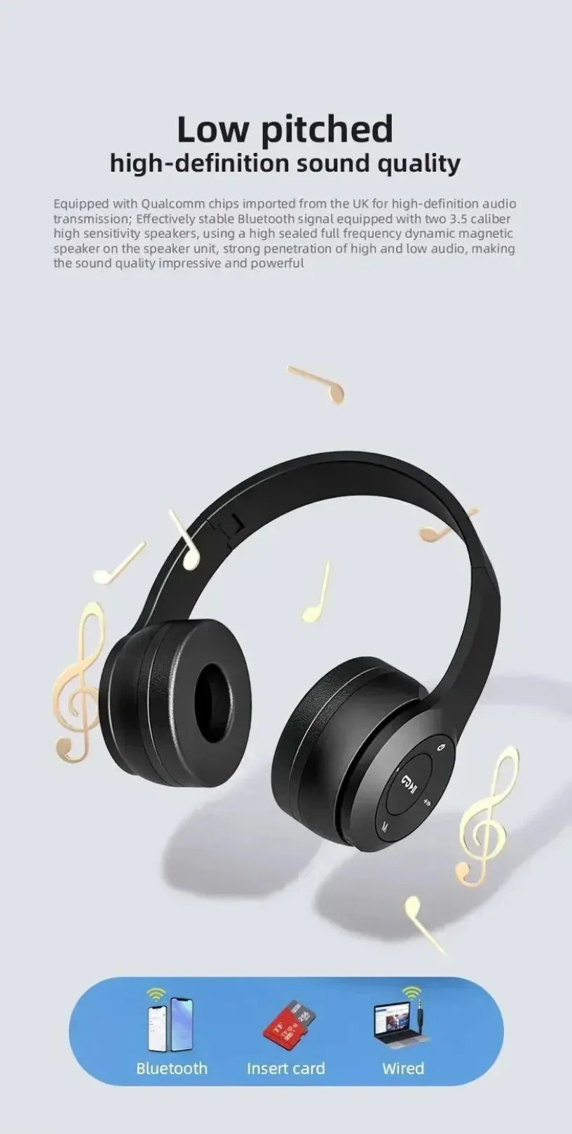 VIKEFON Wireless Bluetooth 5.0 Foldable Over-Ear Headset