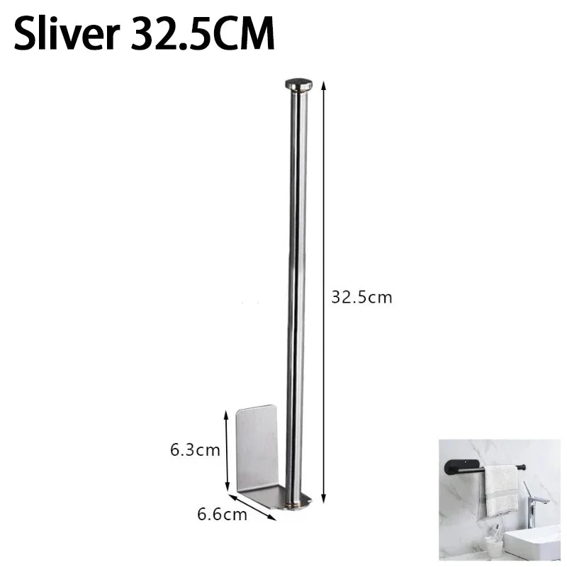 Toallero de cocina de acero inoxidable, soporte para papel de cocina, organizador debajo del fregadero, estante de almacenamiento alargado, accesorios para fregadero SNJ007