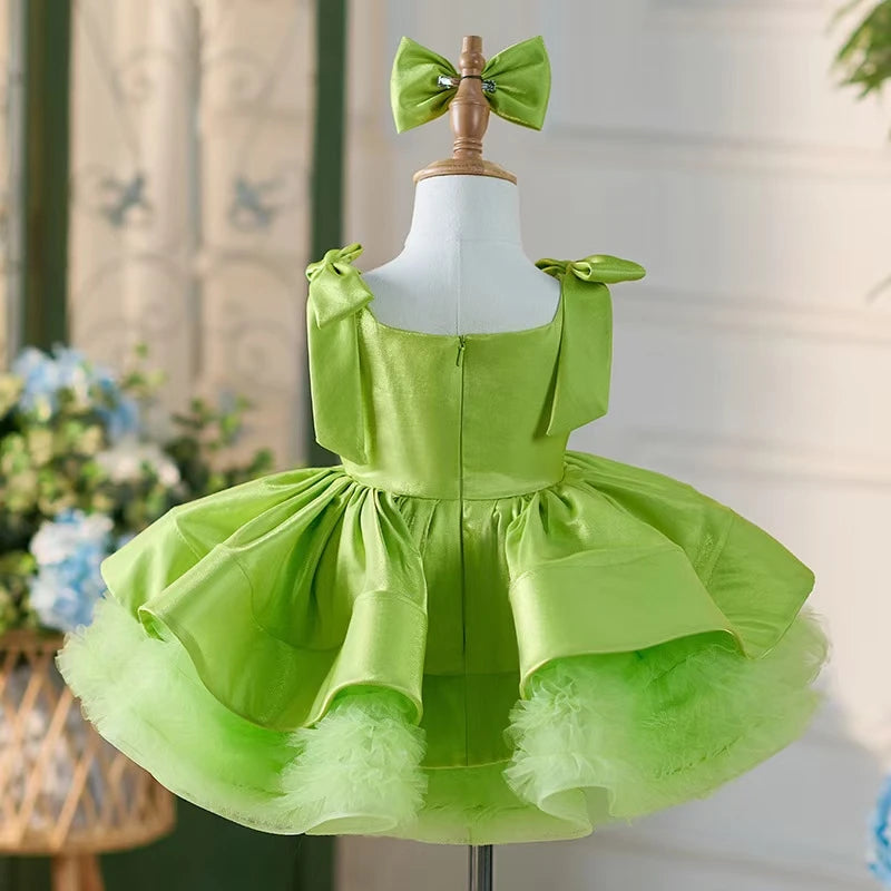 Dreamy Vow J703 Adorable Off-Shoulder 3D-Flower Baby Girl Dress With Tailing Princess Ball Gown for Kids Wedding Holiday Party