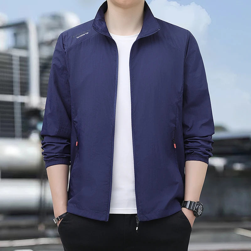 2025 Sunscreen Clothing for Men's Summer Jacket Thin Skin, Lightweight, Breathable, UV Resistant, Fishing Ice Silk Men's Sunscre