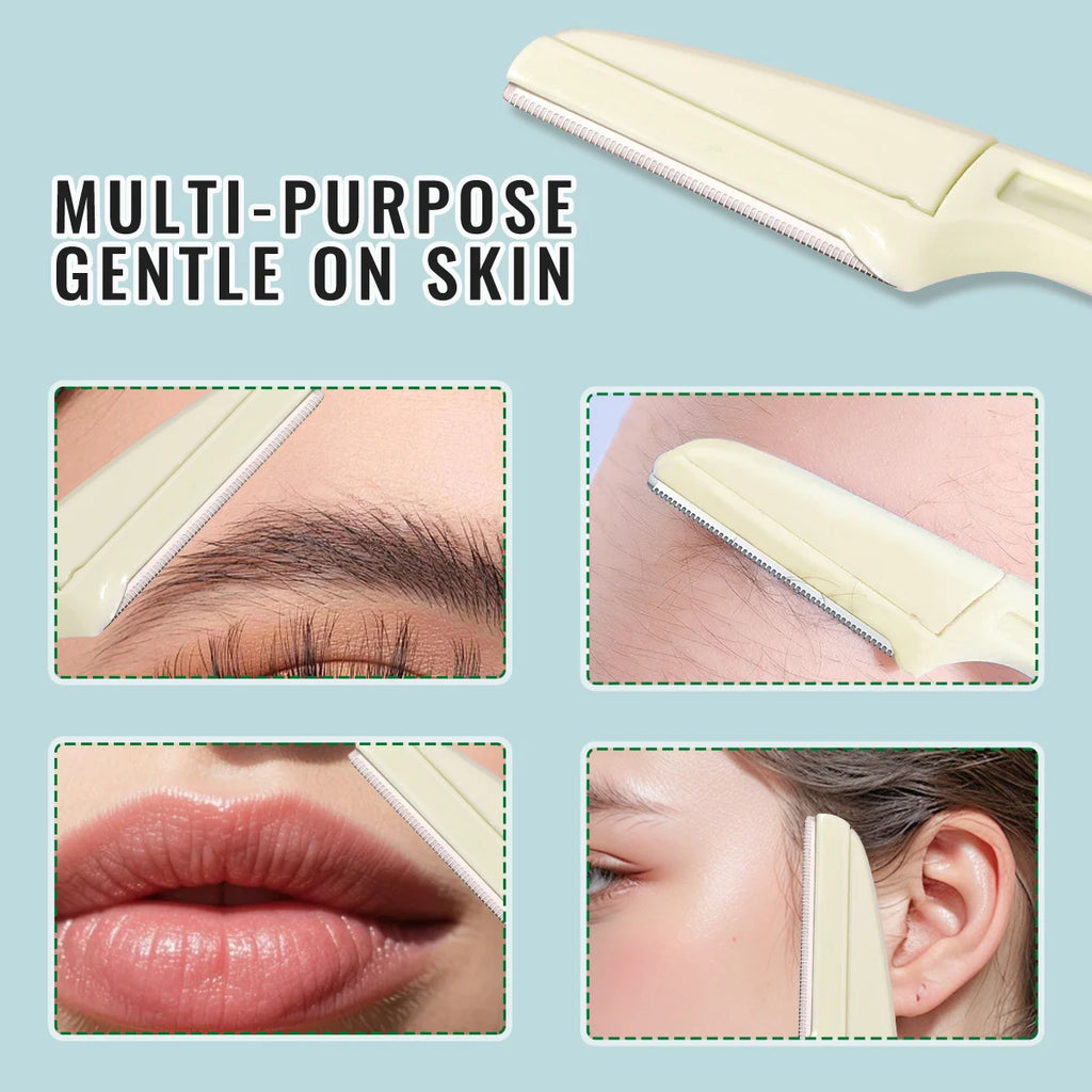 3 Eyebrow Knives +6 Finger Powder Puff + Storage Box, Beauty Tool Set, Foundation Concealer, and Eyebrow Shaving.